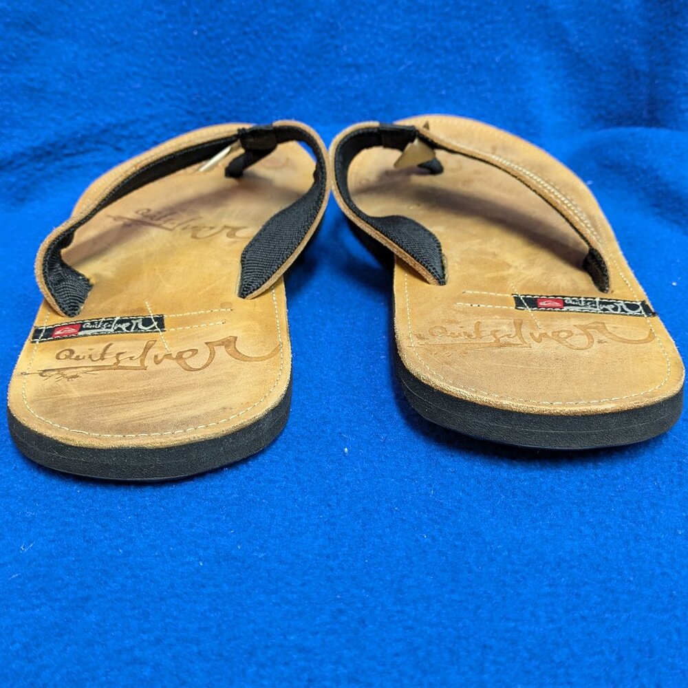 QuikSilver men's genuine leather flip-flop sandals